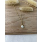 Gold Faceted Amazonite Stone Necklace
