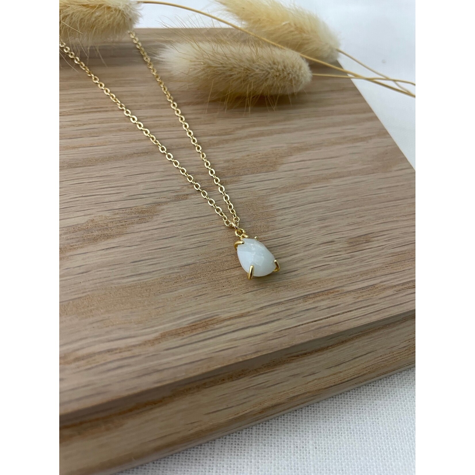 Gold Faceted Amazonite Stone Necklace