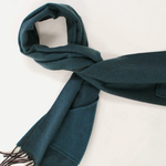 Teal Pocket Scarf w Tassels