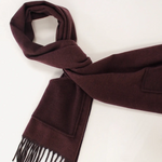 Burgundy Pocket Scarf w Tassels