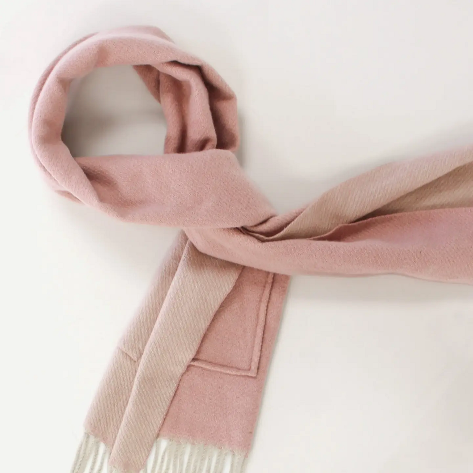 Pink Pocket Scarf w Tassels