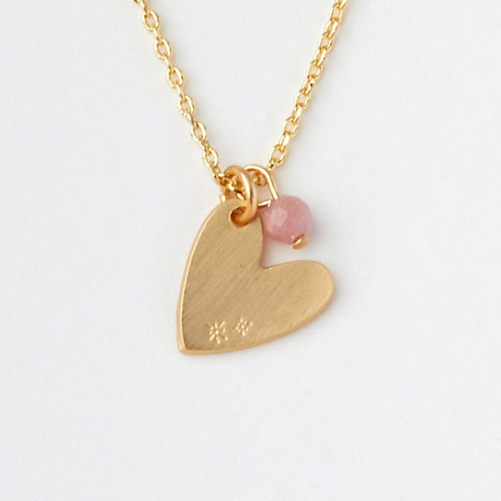 Gold & Rhodonite Intention Charm Necklace