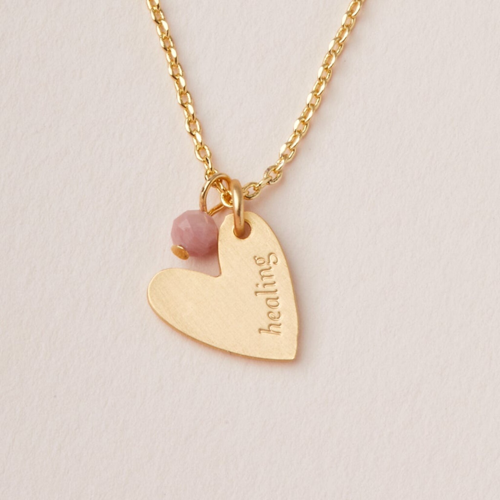 Gold & Rhodonite Intention Charm Necklace