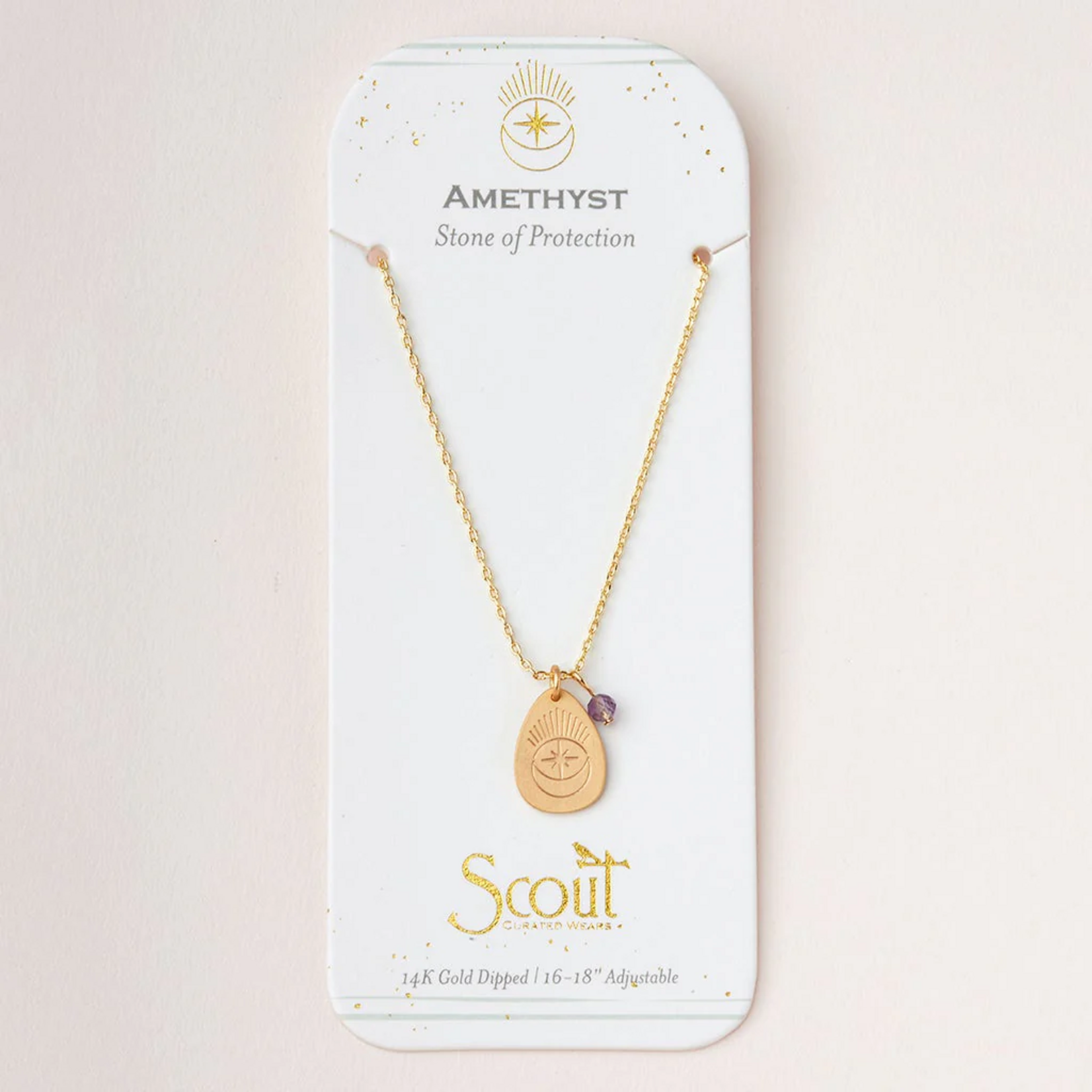 Gold & Amethyst Intention Charm Necklace