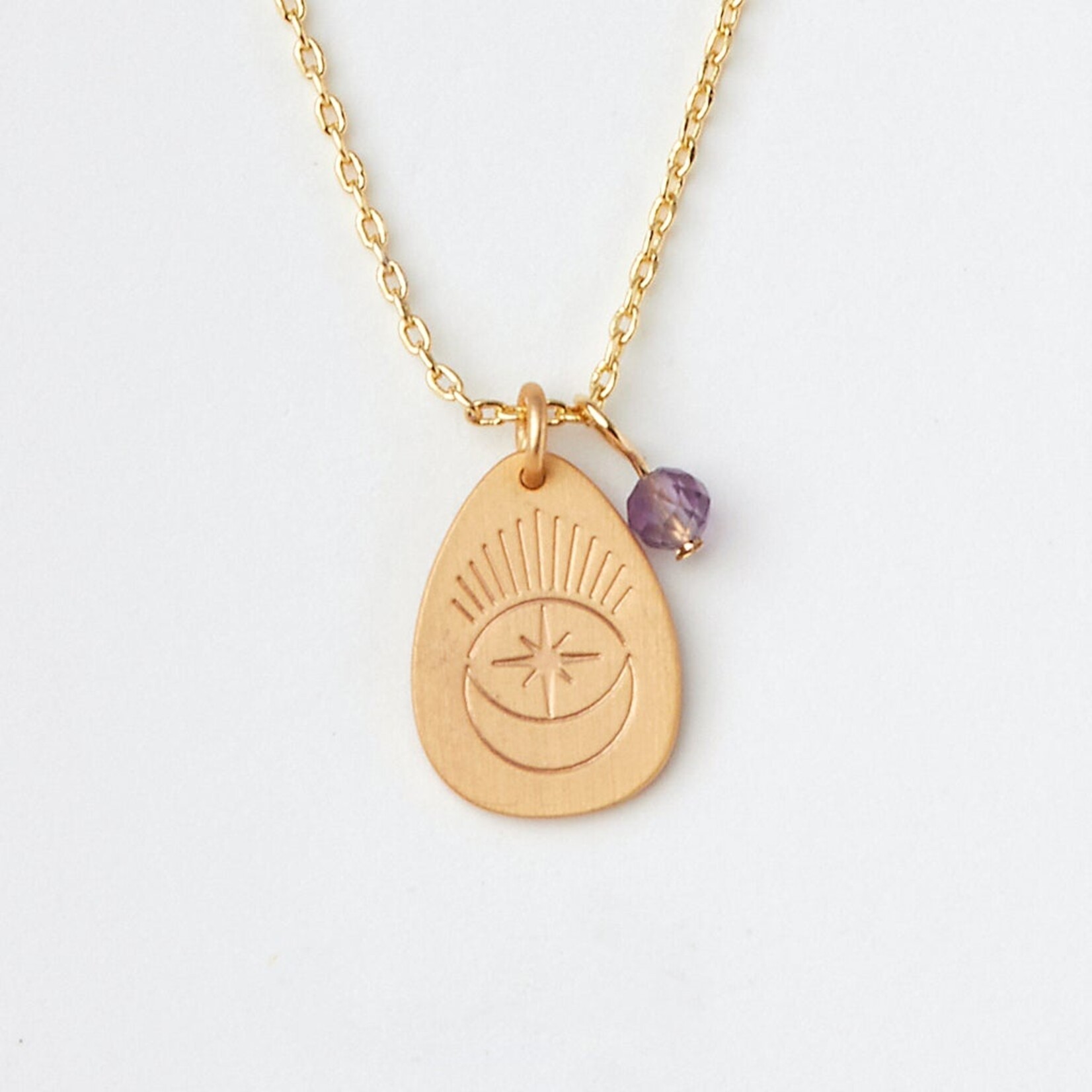 Gold & Amethyst Intention Charm Necklace