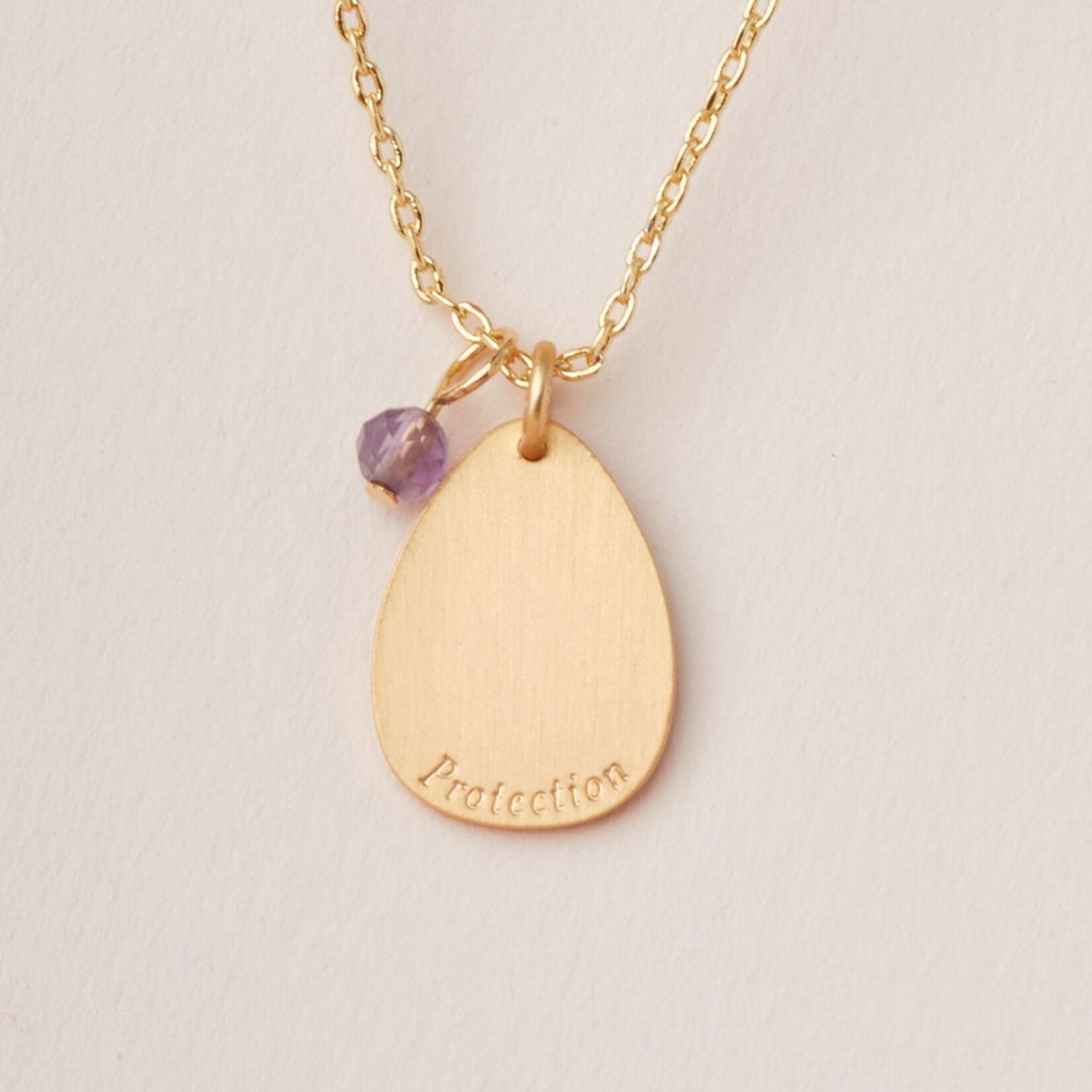 Gold & Amethyst Intention Charm Necklace