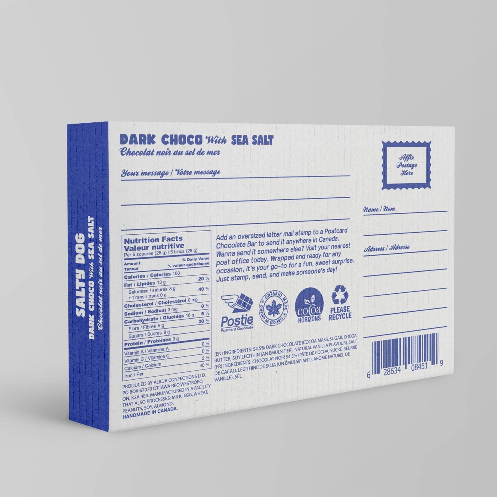 Salty Dog Dark Chocolate Postcard Bar