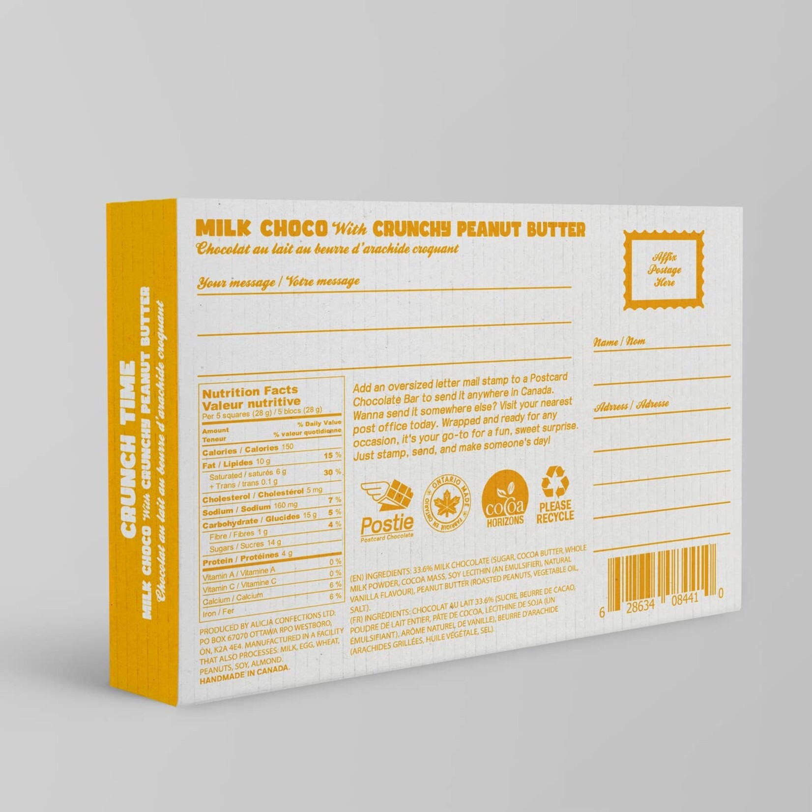 Crunch Time Dark Chocolate Postcard Bar