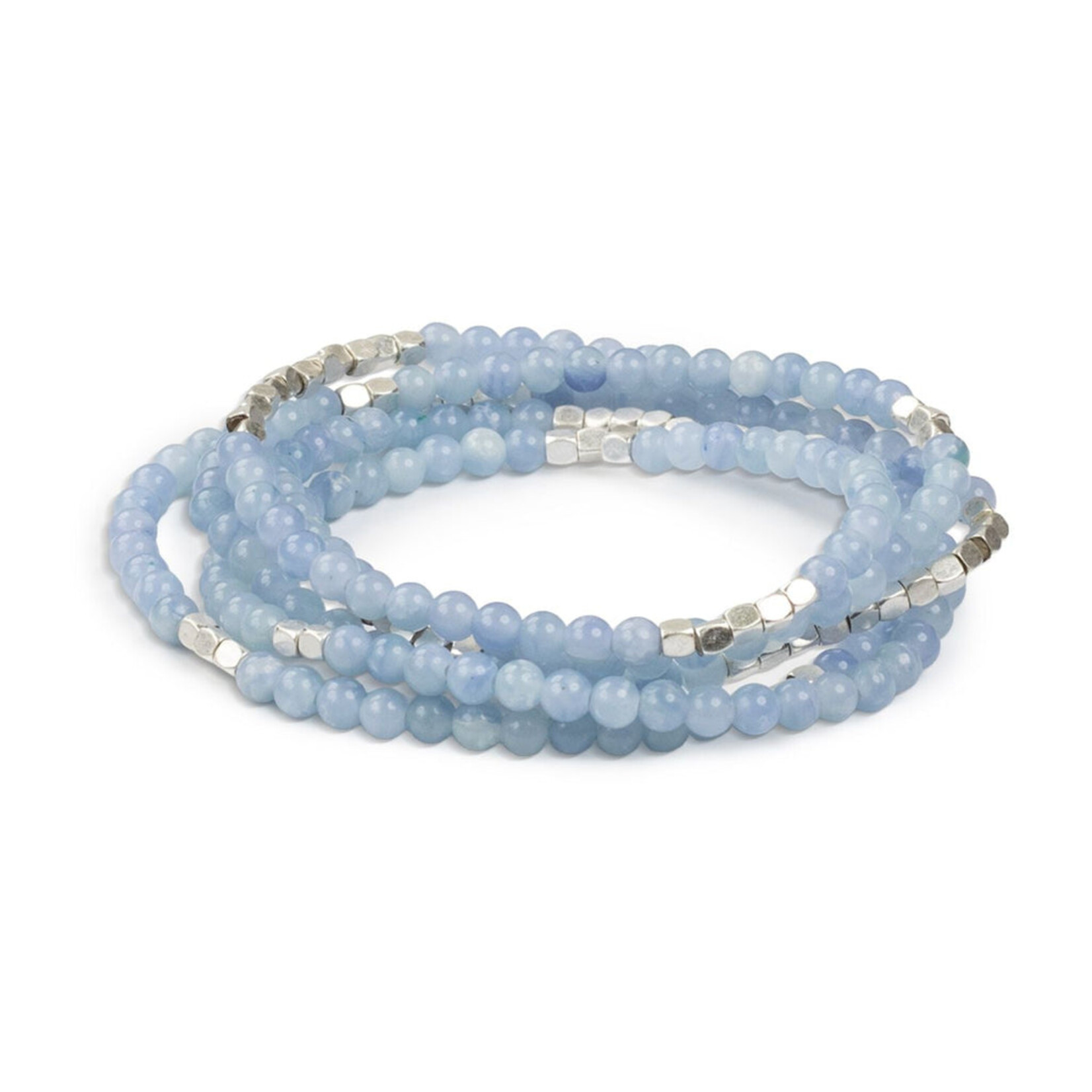 Wrap Bracelet/Necklace Blue Lace Agate - Stone of Clarity