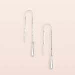Silver Threader Teardrop Earrings