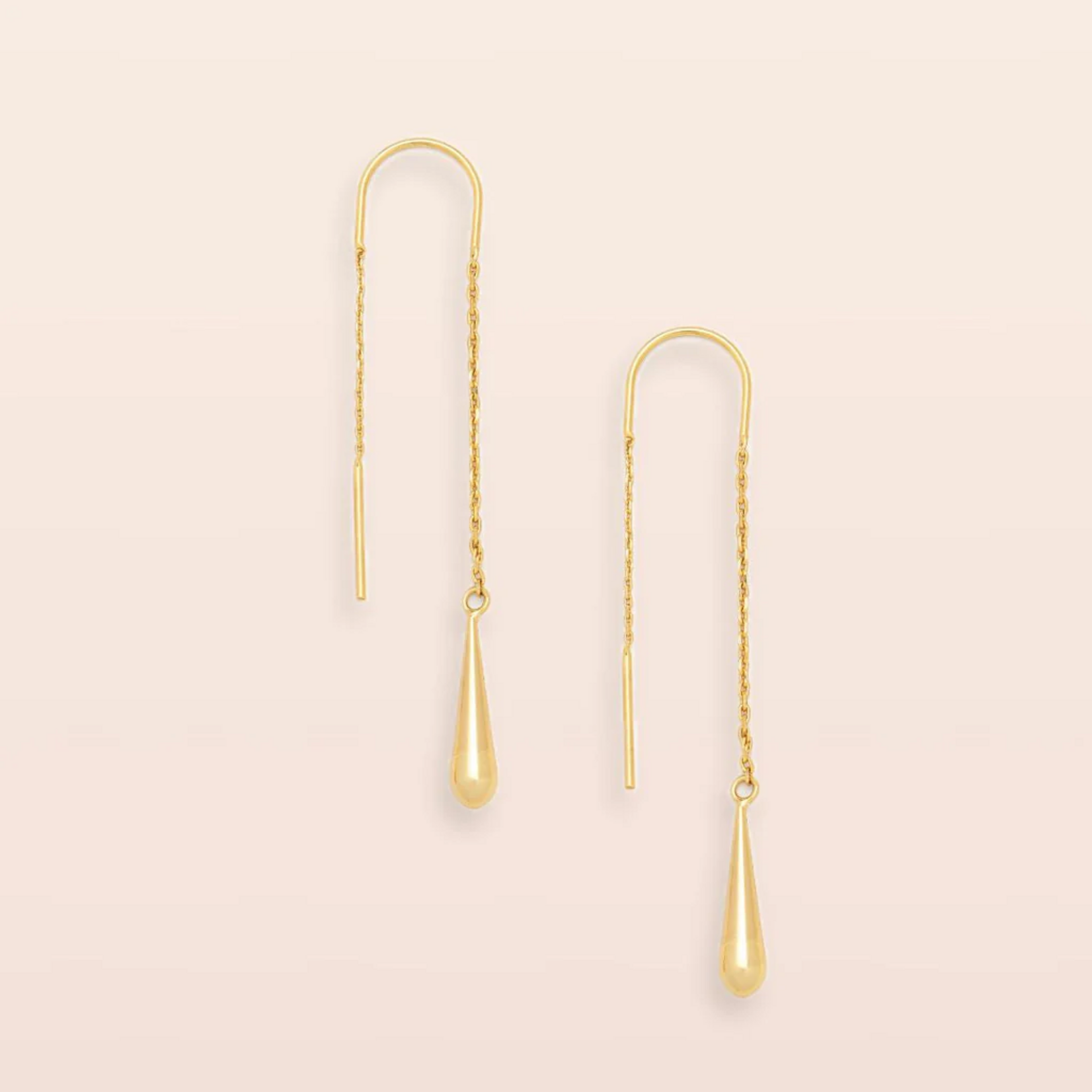 Gold Threader Teardrop Earrings