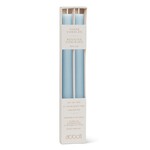 Light Blue Ridged Taper Candles - Set of 2