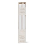 White Ridged Taper Candles - Set of 2