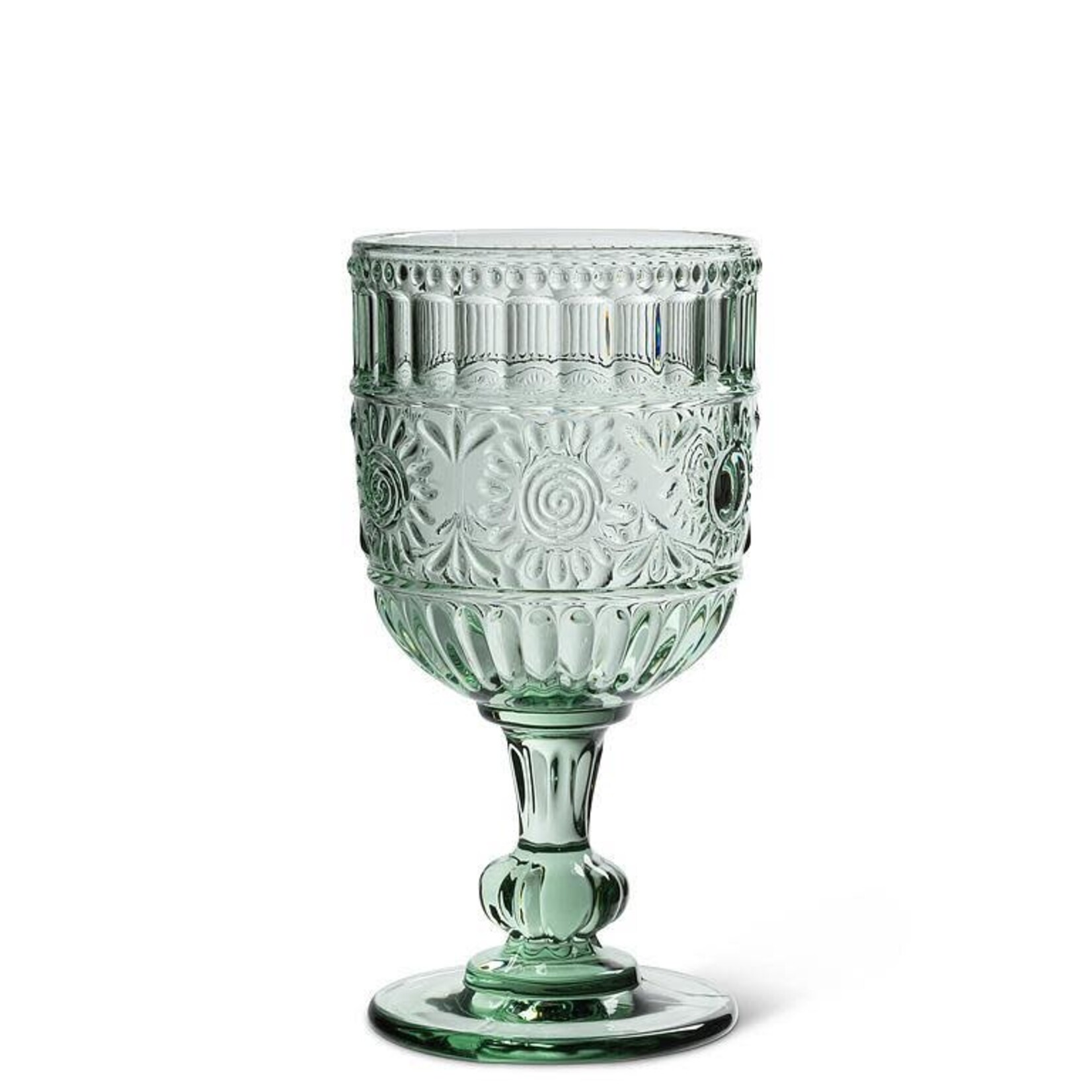 Green Sunflower Wine Glass