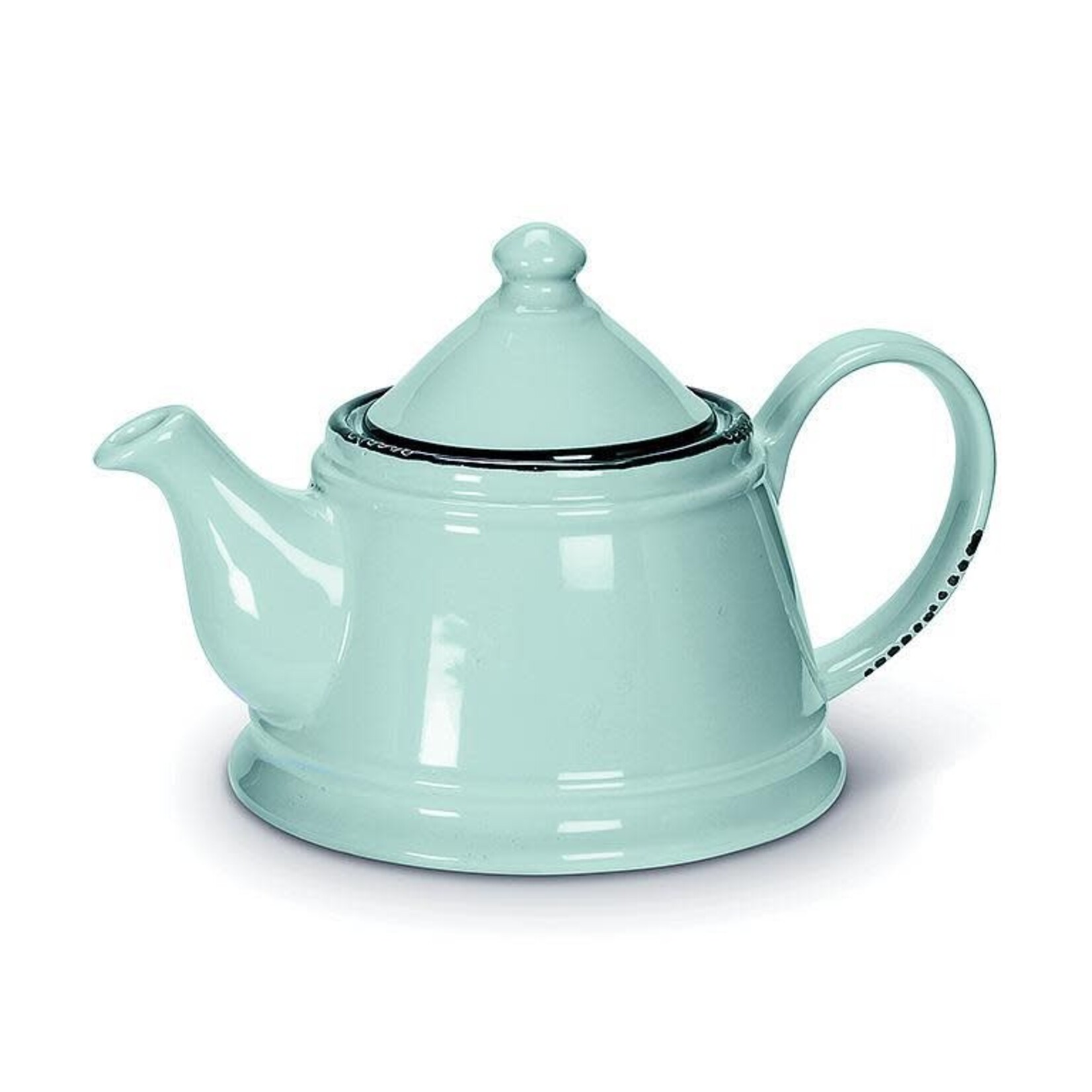 Turquoise Stoneware Enamel Look Teapot - 32oz