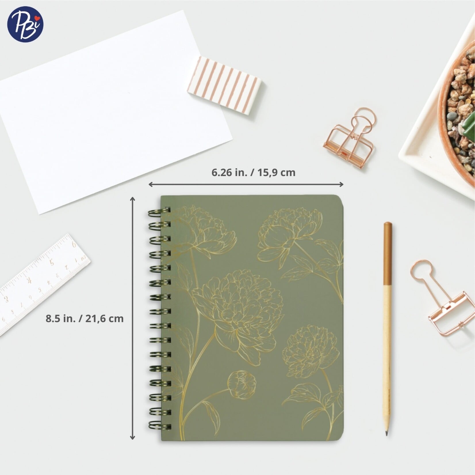 Fleurs Dorees Spiral Notebook
