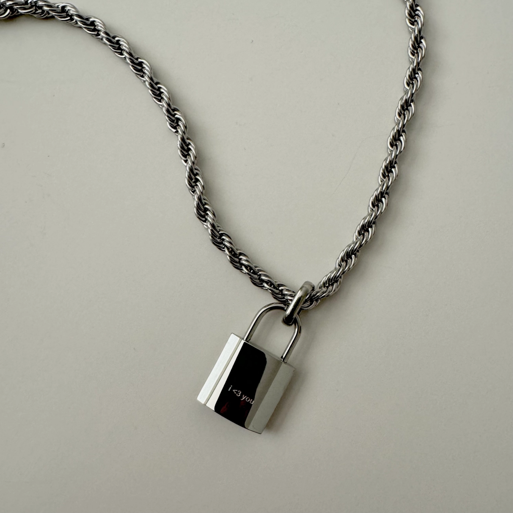 Silver Love Lock Necklace