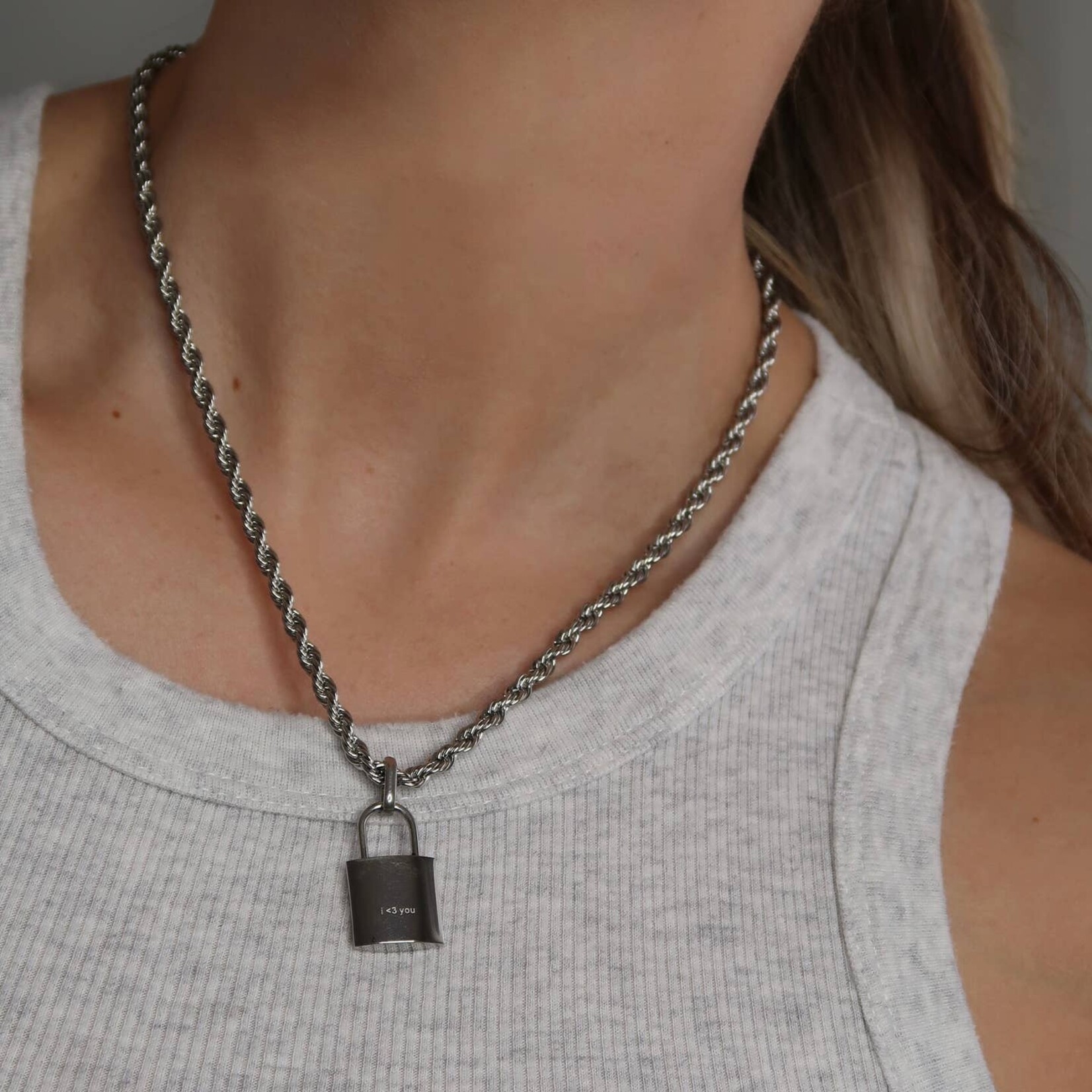 Silver Love Lock Necklace
