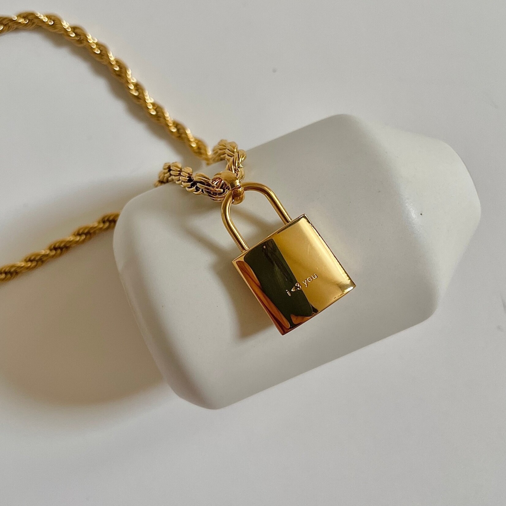 Gold Love Lock Necklace