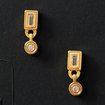 Gold CZ Stud w Drop