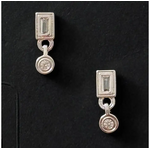 Silver CZ Stud w Drop