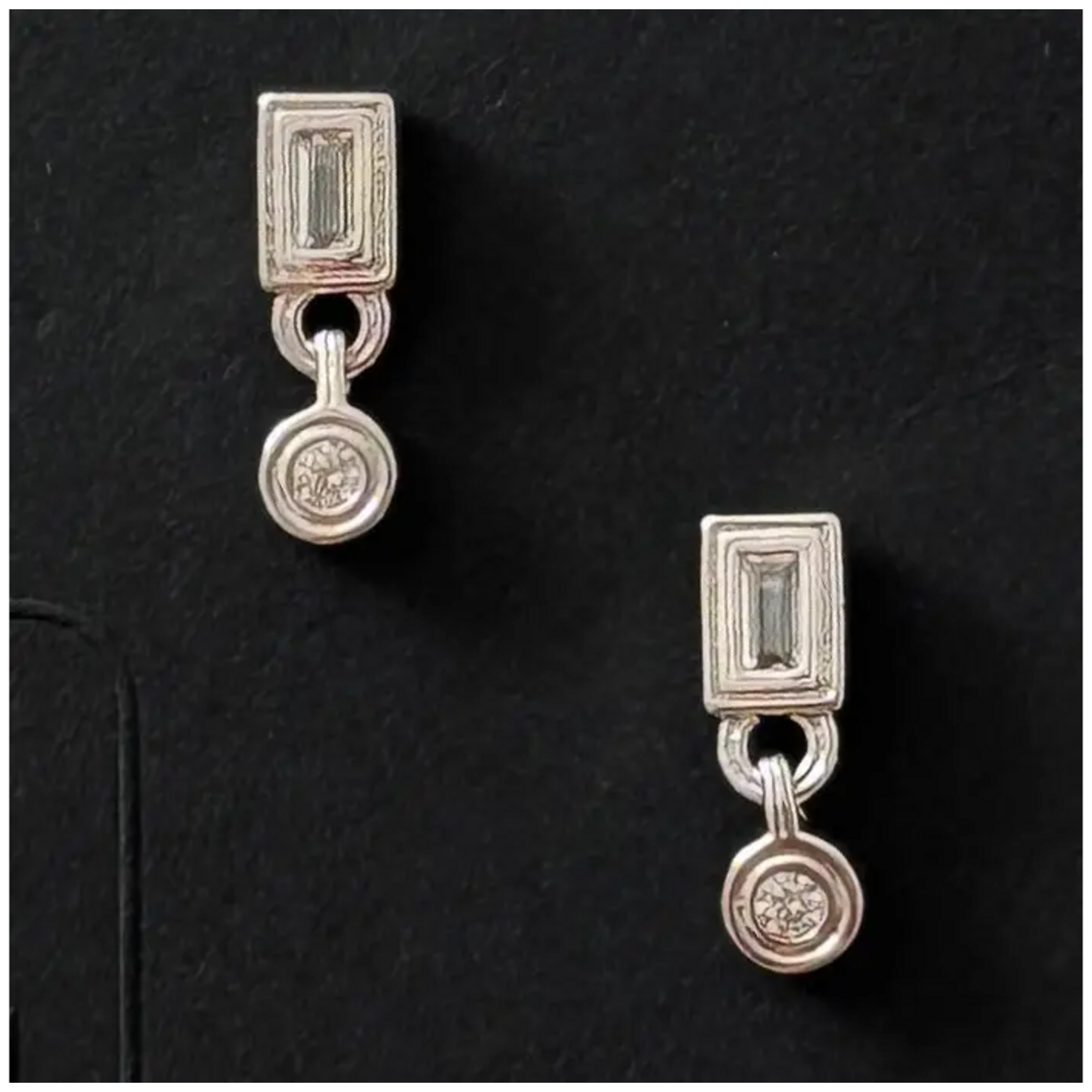 Silver CZ Stud w Drop