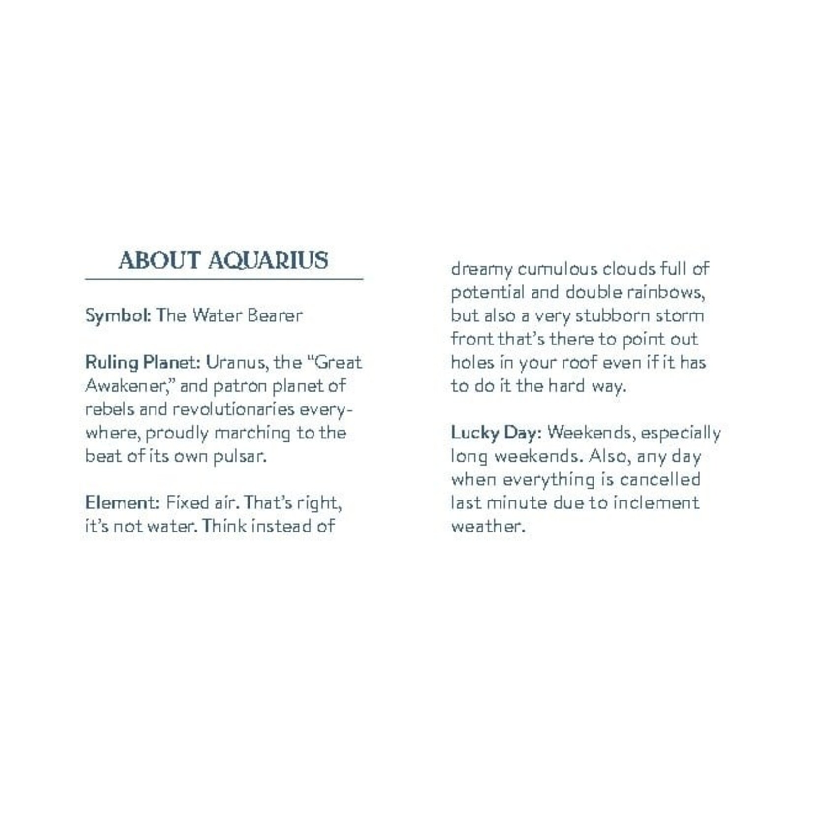 Cosmo Cards - Aquarius
