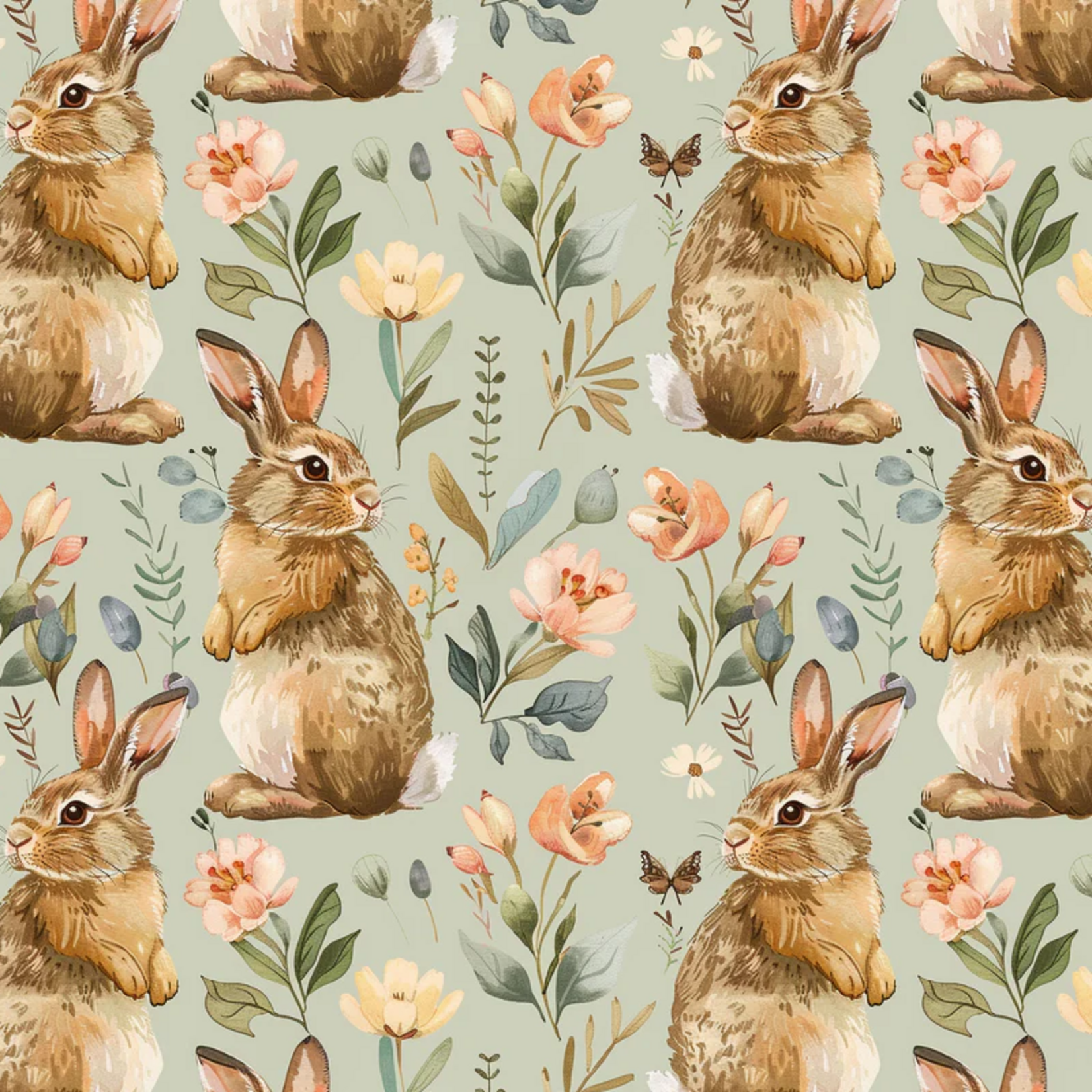Rabbit Floral Field Baby Blanket