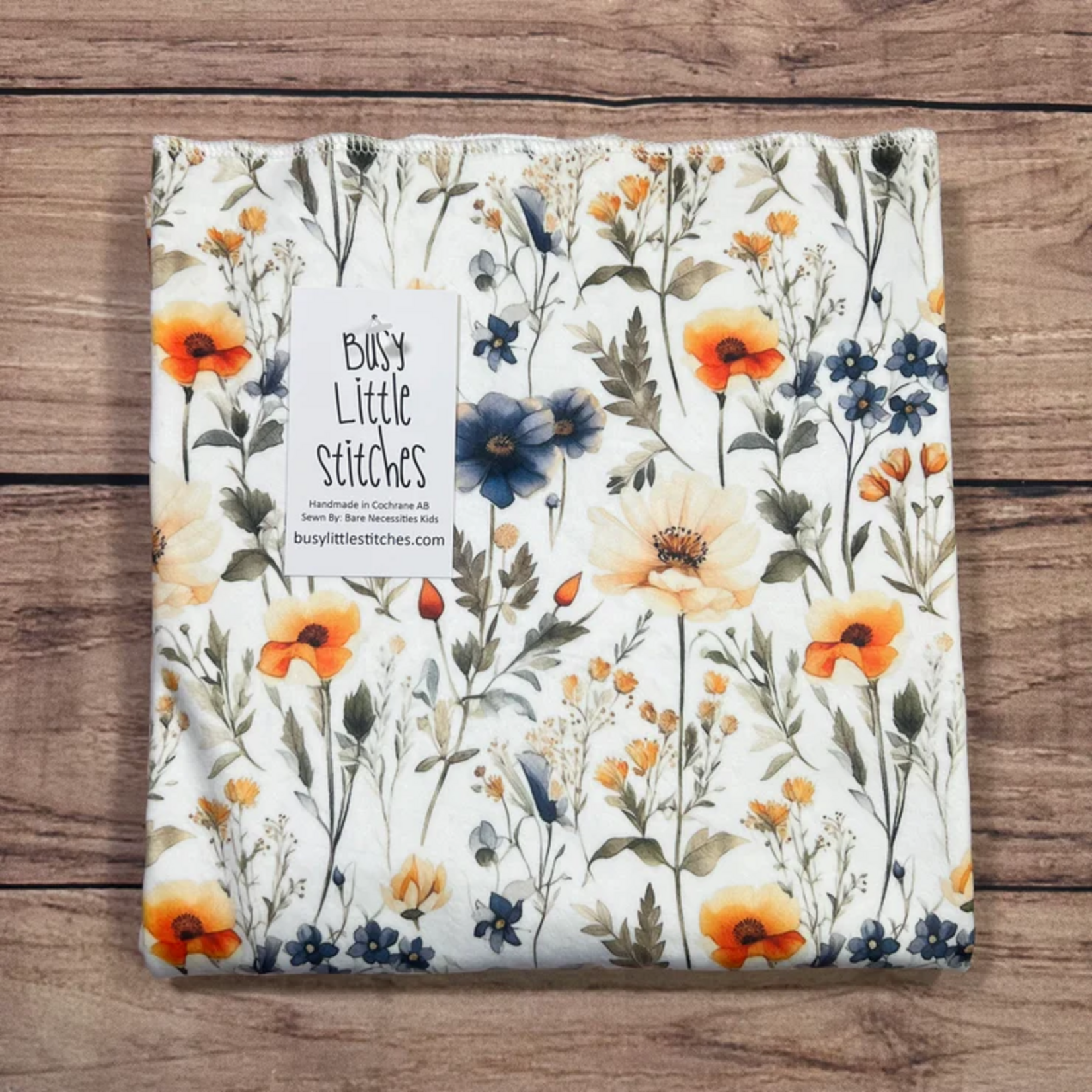 Floral Flax Baby Blanket