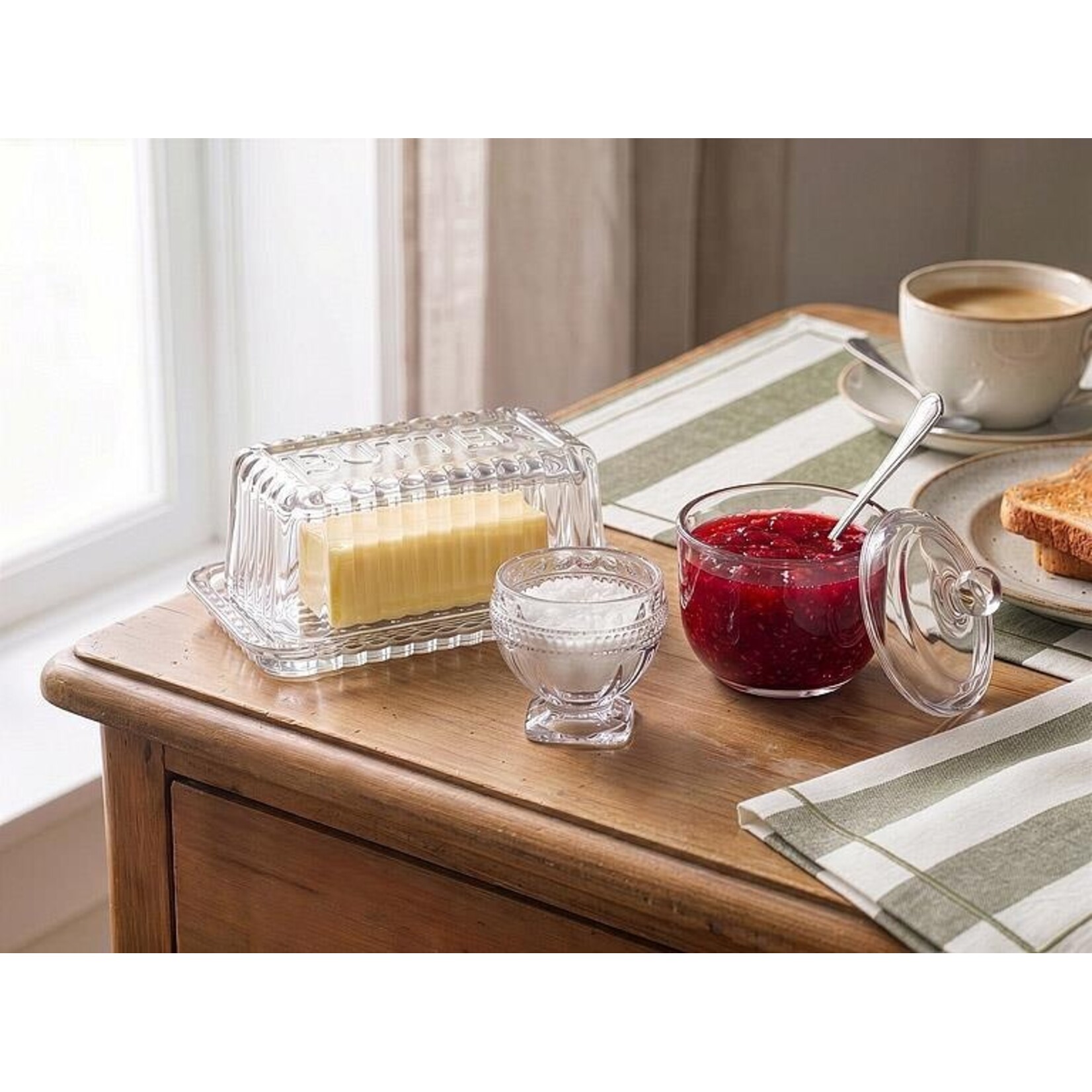 Glass Butter Dish w Cover