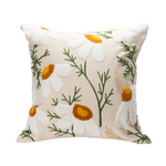 Cotton Embroidered Daisy Cushion