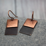 Antiqued & Bronzed Smooth Copper Earrings
