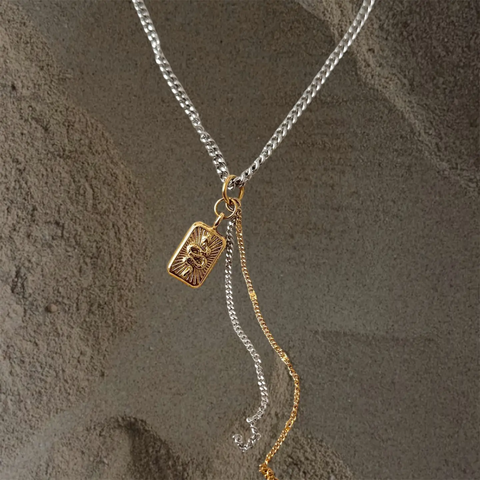 I Deserve The Best Silver & Gold Affirmation Snake Necklace