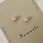 Mini Pearl Gold Stud Earrings