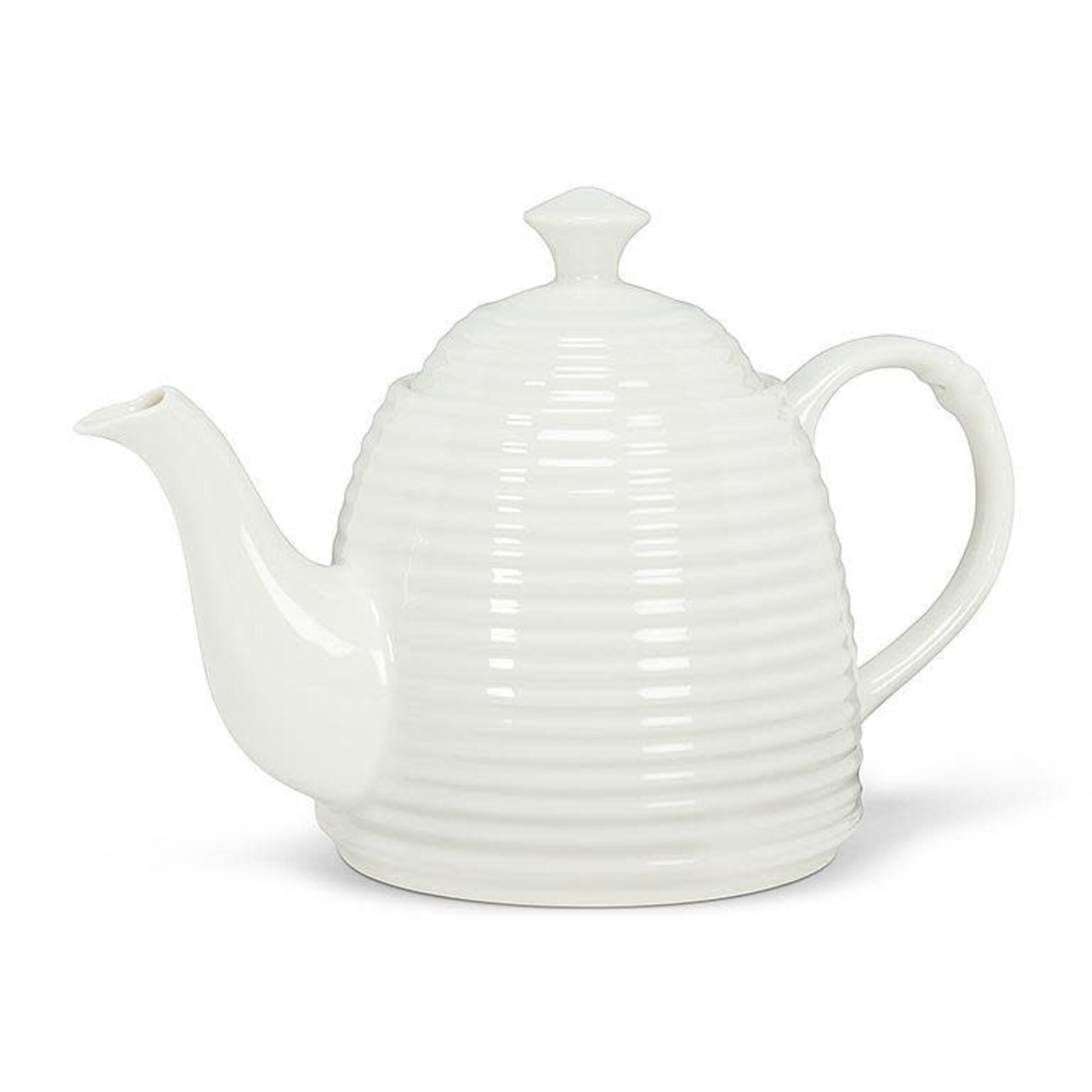 Beehive Shaped White Teapot - 28oz