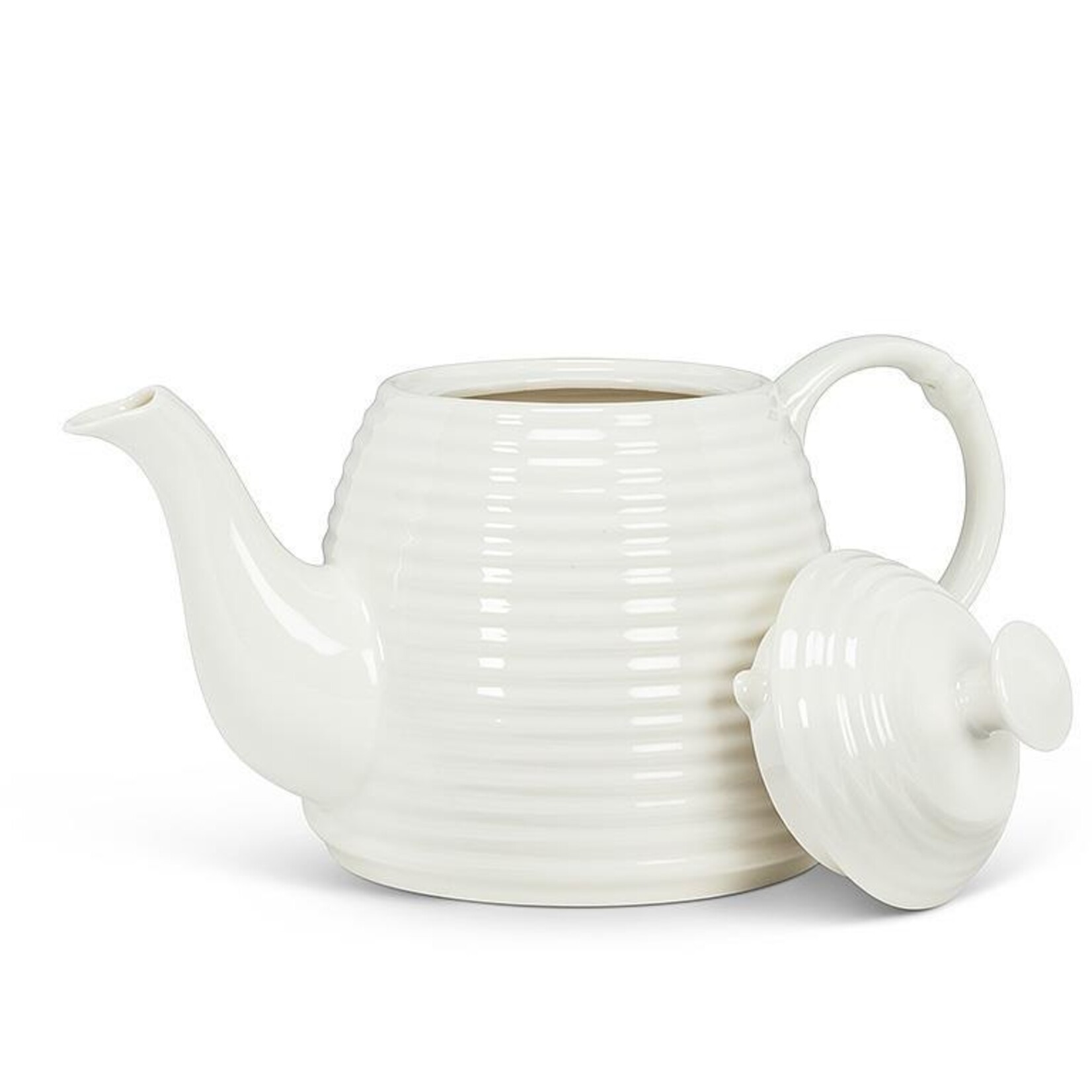 Beehive Shaped White Teapot - 28oz