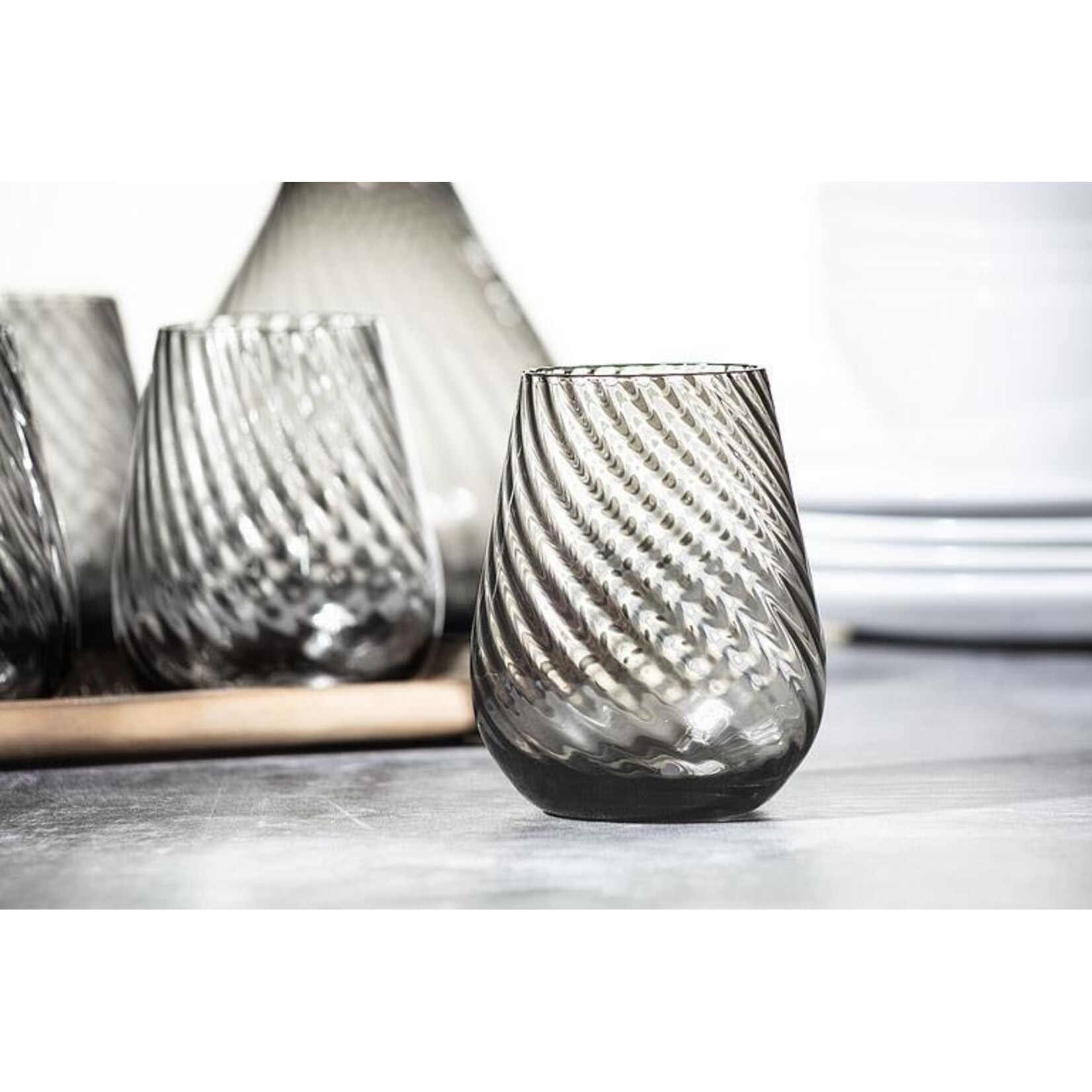 Smoke Twist Optic Stemless Wine Glass