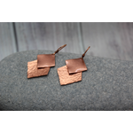 Copper Smooth & Hammered Diamond Earrings
