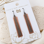 Copper & Bronze Skinny Rectangle Earrings