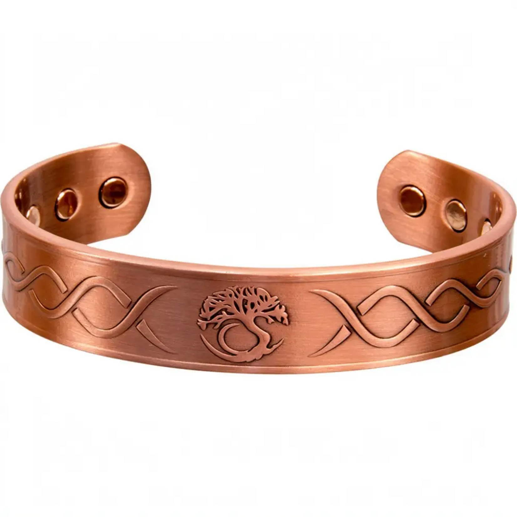 Magnetic Copper Buff Bracelet - Tree of Life