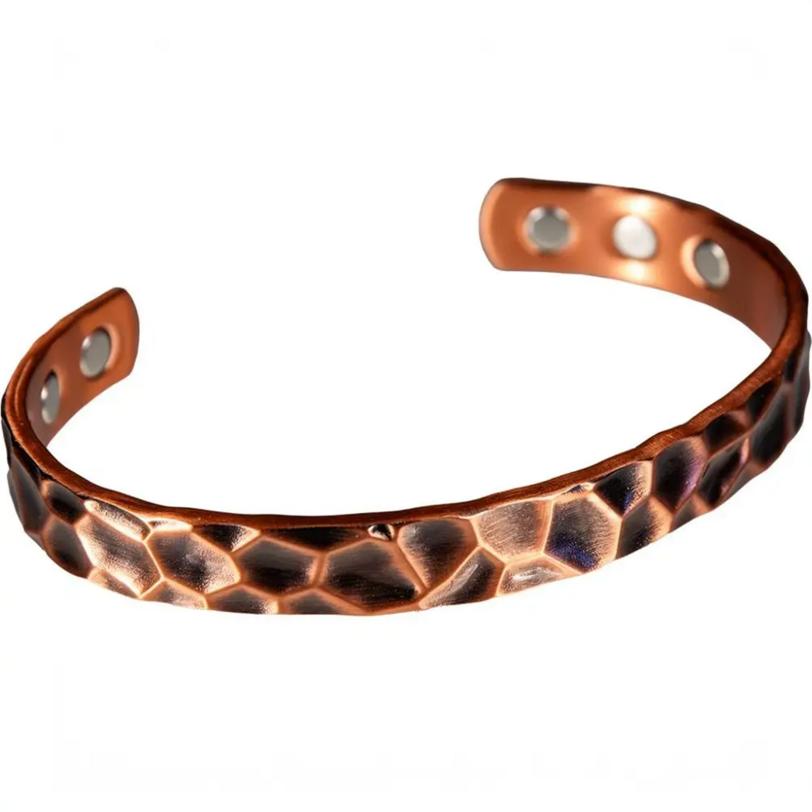 Magnetic Copper Buff Bracelet - Hammered