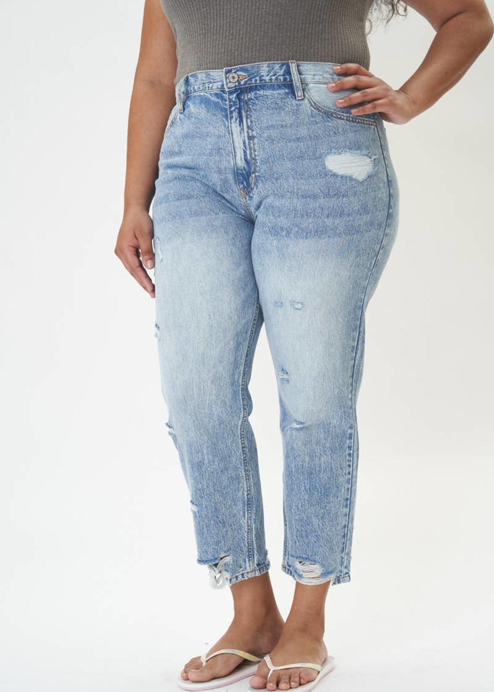 KANCAN - Curvy High Rise Distressed 