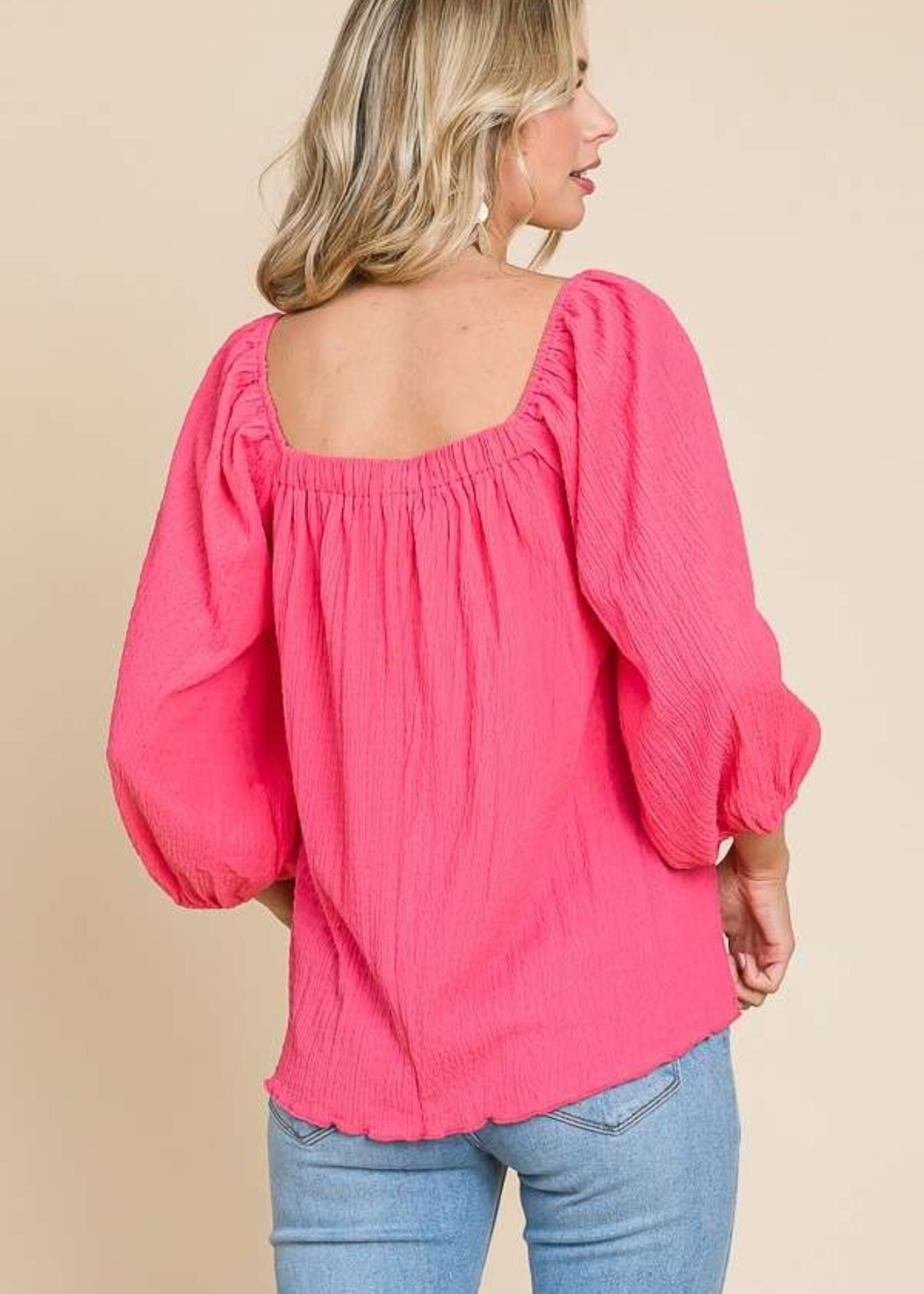 Hot Pink Flowy Top