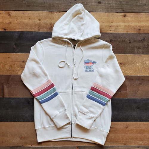 Lake Shetek Zip Sweatshirt Ivory Stripe Lake Shetek Zip Sweatshirt Ivory Stripe