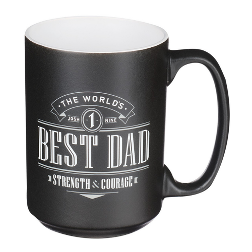 Stoneware Mug - World's Best Dad Joshua 1:9 Stoneware Mug - World's Best Dad Joshua 1:9