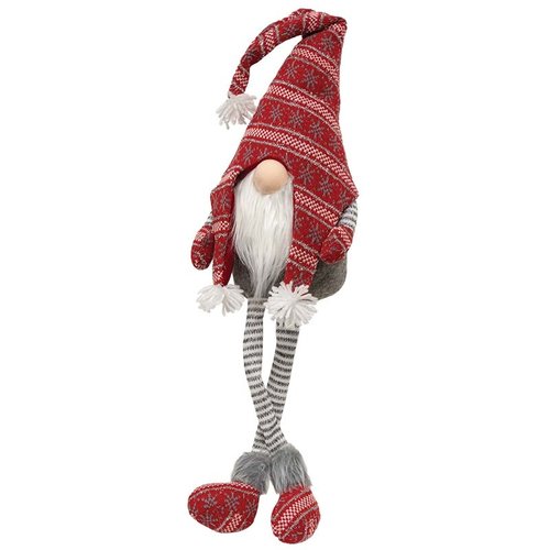 Red Sweater Dangle Leg Gnome Large