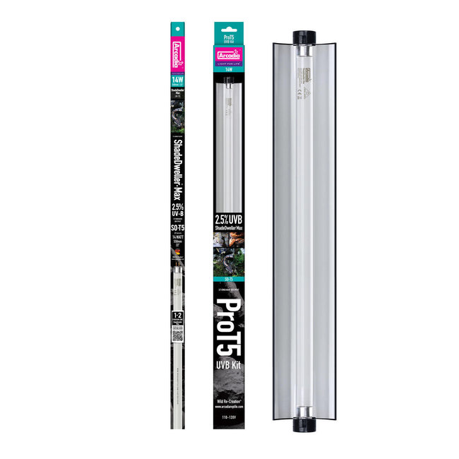 Arcadia Pro T5 ShadeDweller-Max 14W 2.5% UVB Kit 22.5"