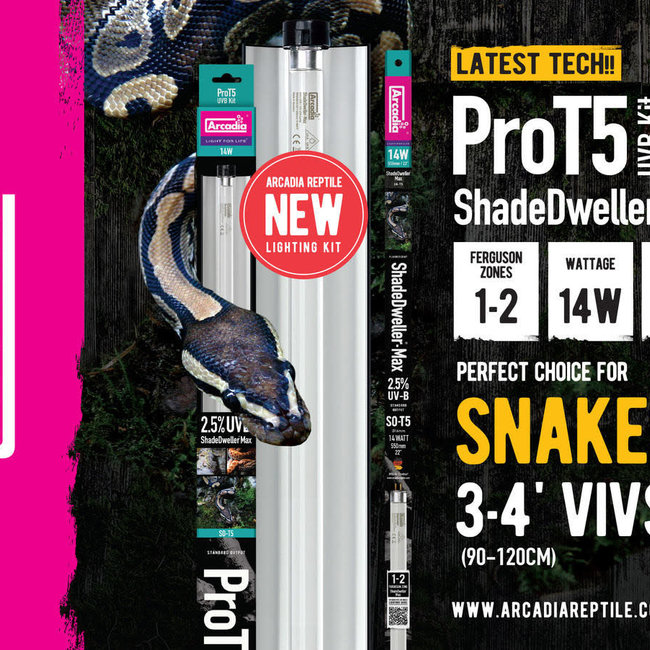 Arcadia Pro T5 ShadeDweller-Max 14W 2.5% UVB Kit 22.5"
