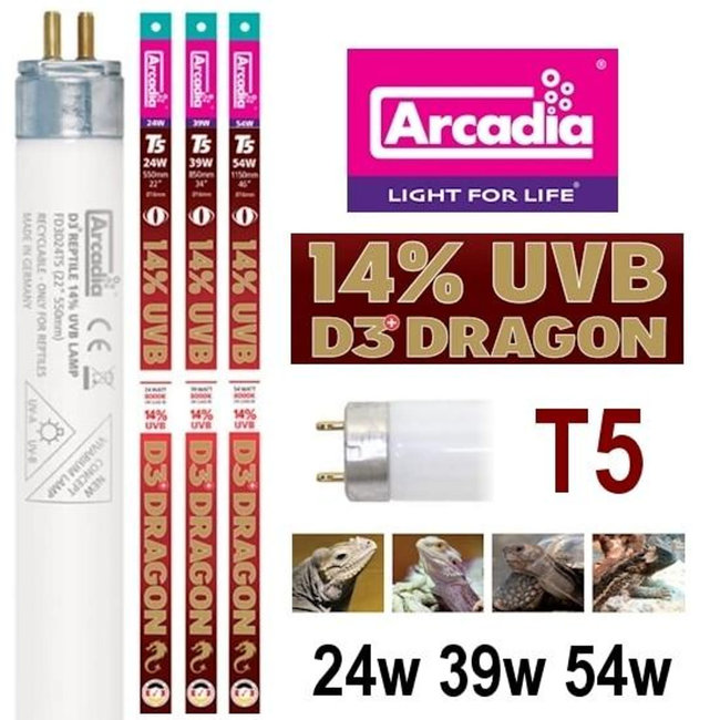 Arcadia T5 HO Dragon Lamp 14% UVB 54w 46" Replacement