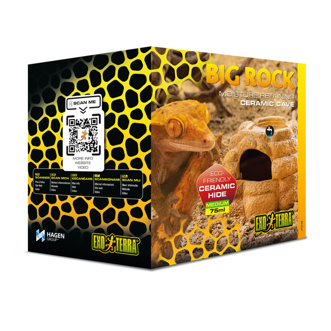 Exo Terra Big Rock Ceramic Cave - With Lid - Medium